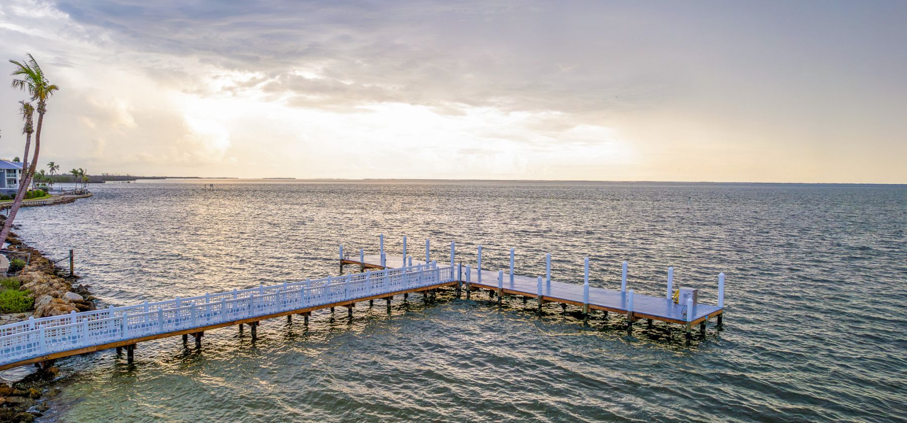 Scenic dock overlooking the water at South Seas