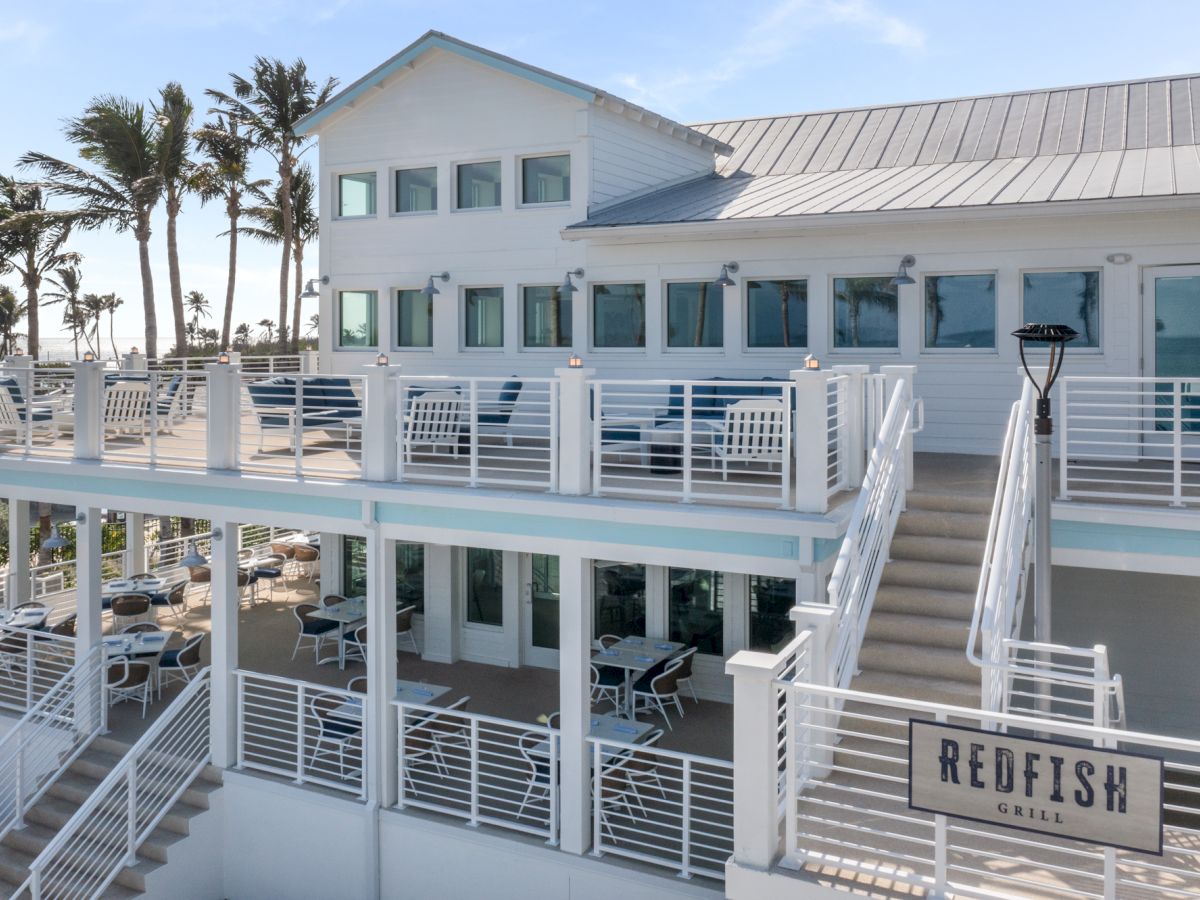 Coastal style restaurant building at South Seas