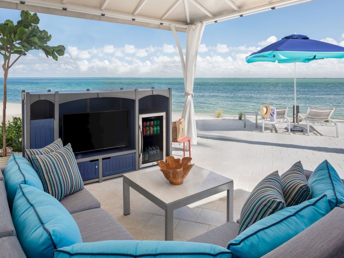 Private cabana with ocean views at South Seas