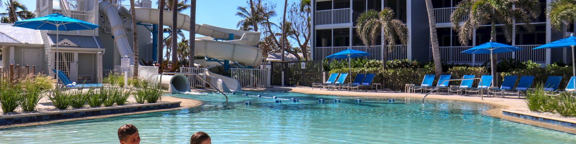 Kids playing in the pool at South Seas resort.