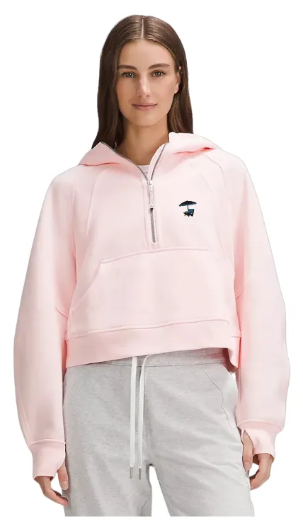 Lululemon Scuba Oversized Half Zip Hoodie in Strawberry Milkshake with South Seas embroidery