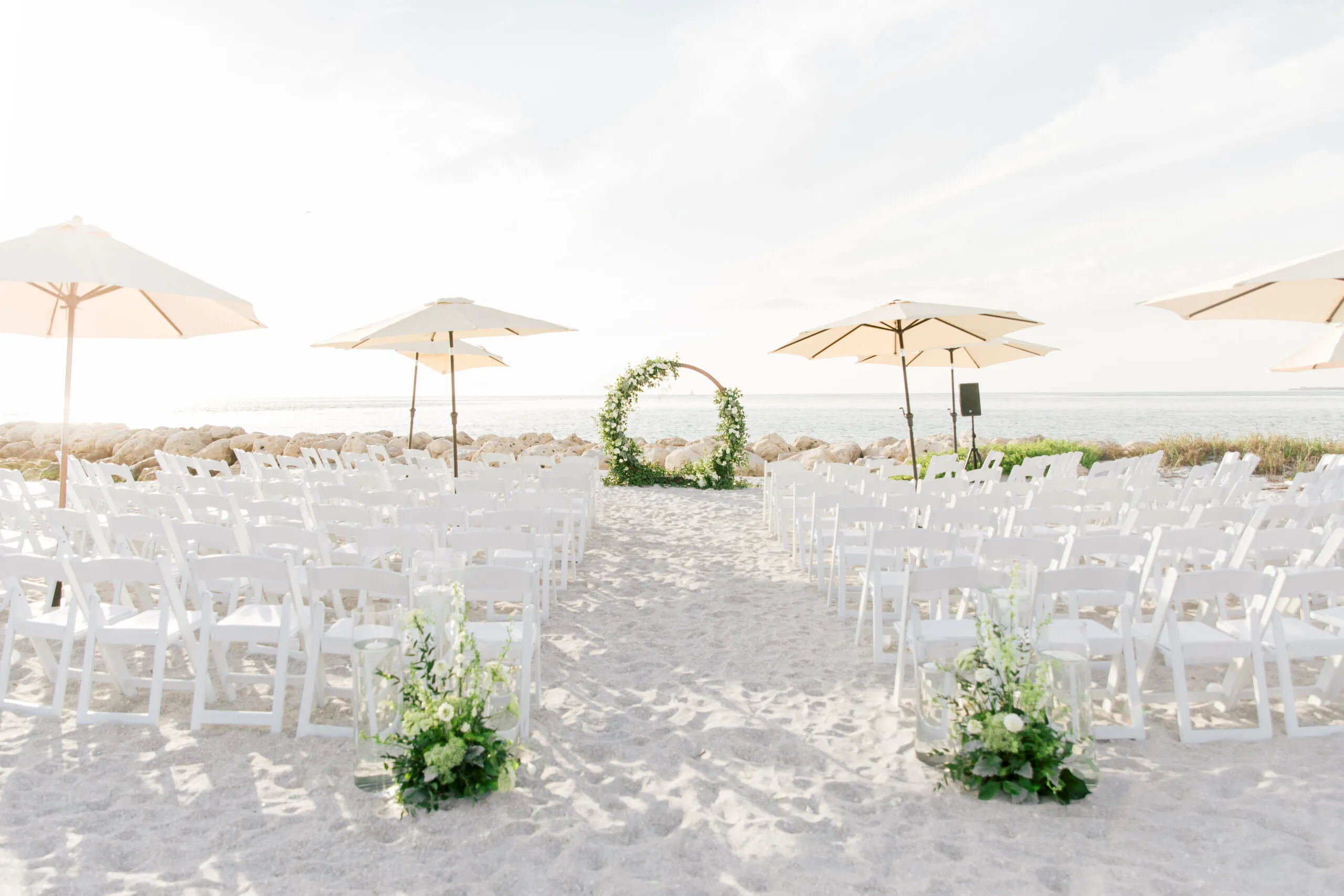 Sunset Pointe beach wedding venue at South Seas on Captiva Island at sunset
