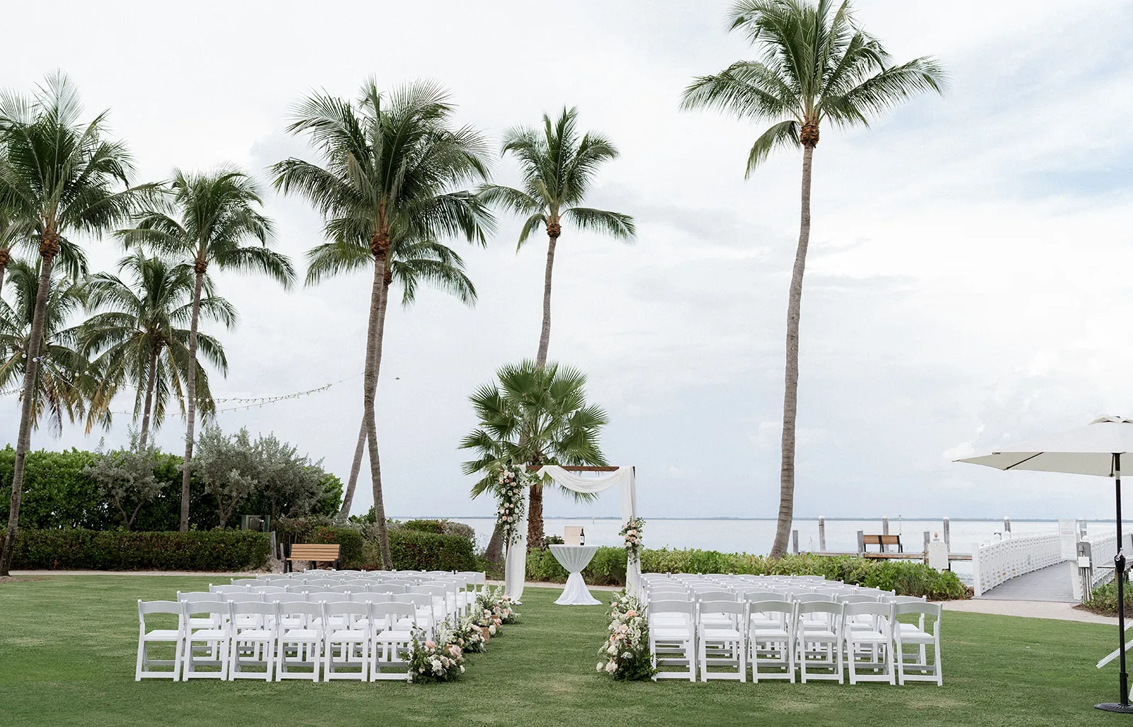 Bayview Lawn Wedding Venue setup at South Seas on Captvia Island