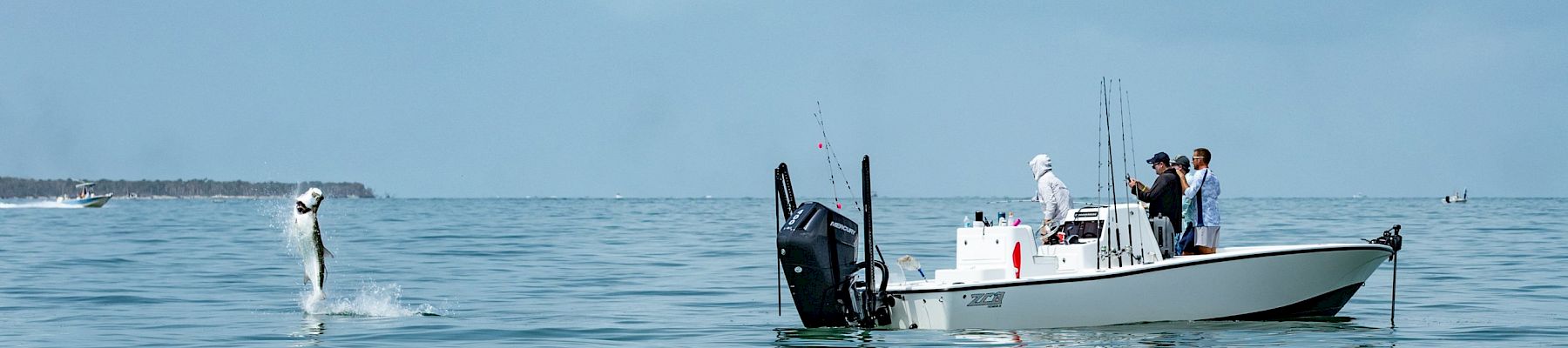 Tarpon Tournament fish jump at South Seas