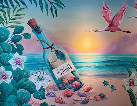 South Seas Spirits hand painted wall mural