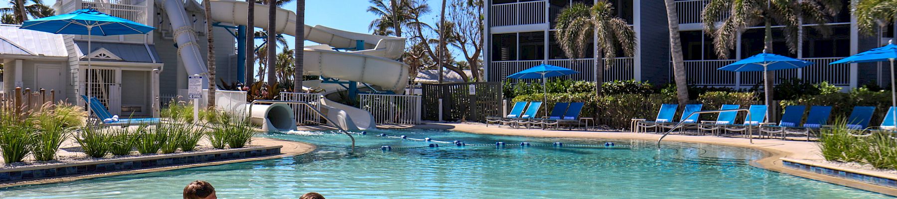 Kids playing in the pool at South Seas resort.