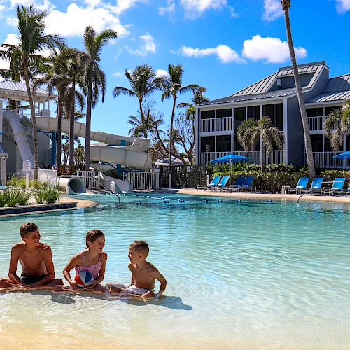 Children playing on the pool