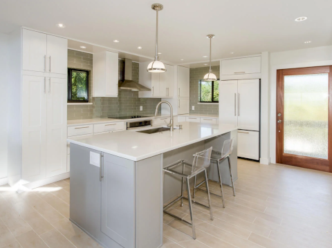 Modern kitchen and dinning table