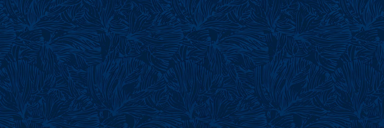 A dark blue tropical leaf pattern with repeating stylized foliage, creating a seamless background design.